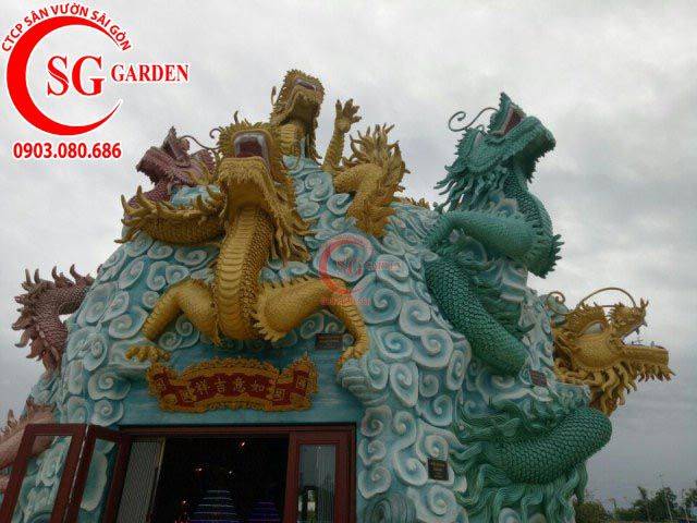 Thi công tượng hoa văn chùa Huỳnh Đạo Châu Đốc An Giang 9
