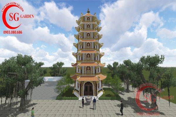 Thiết kế tháp bảy tầng chùa Bảo Quang 3