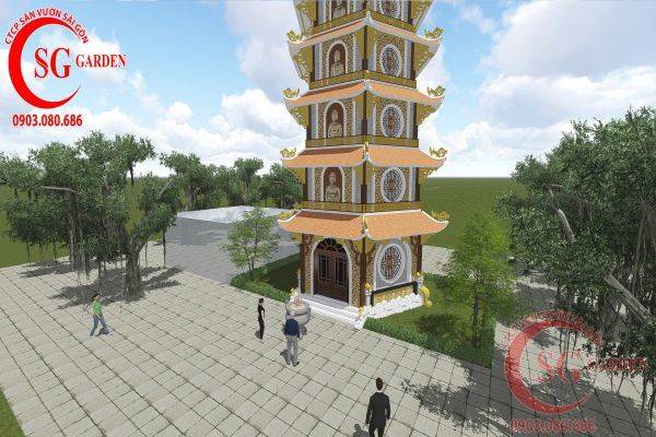 Thiết kế tháp bảy tầng chùa Bảo Quang 5