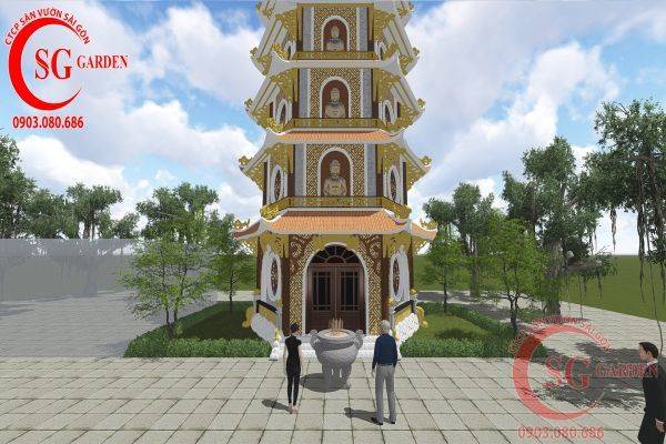 Thiết kế tháp bảy tầng chùa Bảo Quang 6