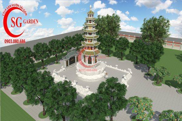 Thiết kế tháp bát nhã chùa Hội An Đồng Nai 7