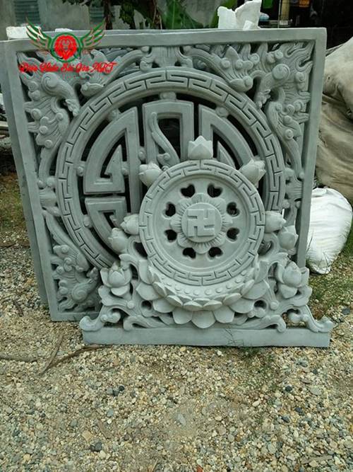 Điêu khắc bánh xe luân hồi trang trí đình chùa 1