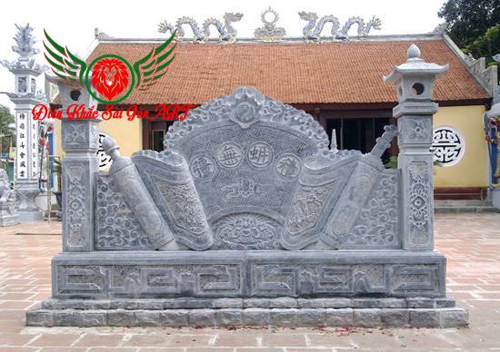 Điêu khắc bức bình phong công trình đình chùa, nhà thờ họ 9