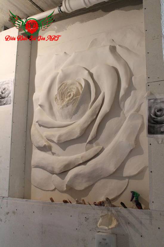 Tranh phù điêu hoa hồng cực đẹp 10