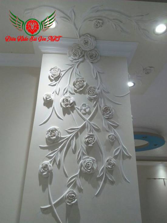 Tranh phù điêu hoa hồng cực đẹp 11