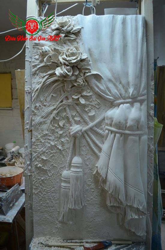 Tranh phù điêu hoa hồng cực đẹp 12