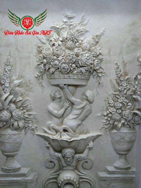 Tranh phù điêu hoa hồng cực đẹp 13