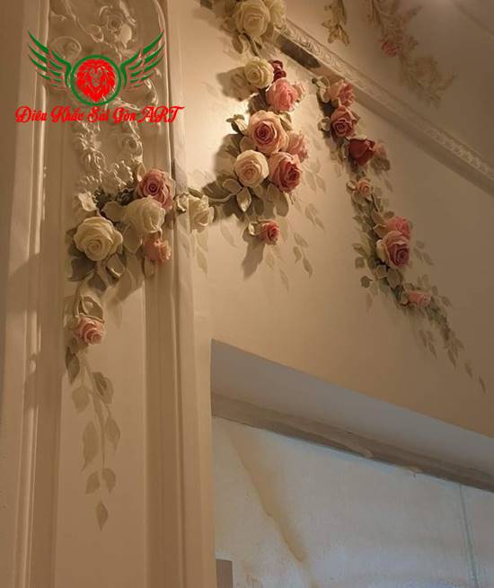 Tranh phù điêu hoa hồng cực đẹp 15