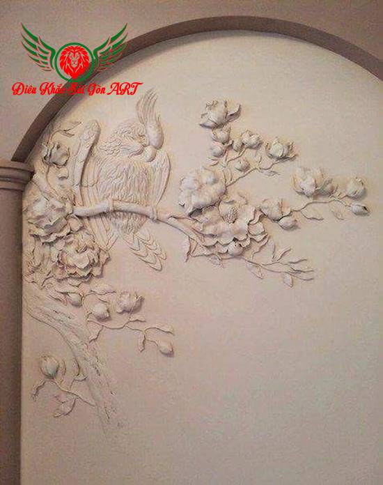 Tranh phù điêu hoa hồng cực đẹp 7
